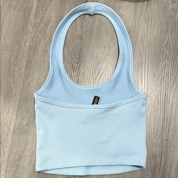 H&M Light Blue Ribbed Halter Top - Picture 2 of 2